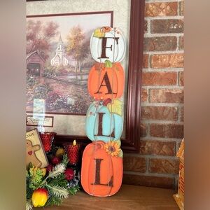 24” Colorful Fall Pumpkin Wall Decor